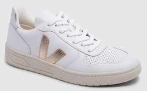 Veja V-10 Leather - white-platine-silver