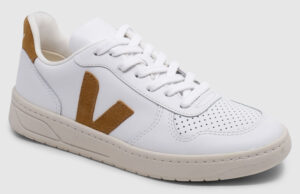 Veja V-10 Leather - white-camel