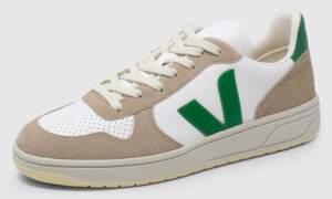 Veja V-10 Leather - white-emeraude-sahara