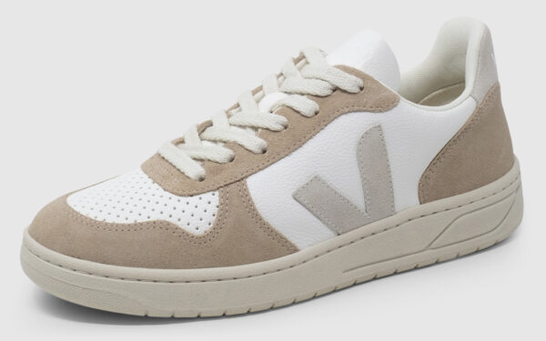 Veja V-10 Leather - white-natural-sahara