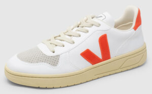 Veja V-10 Vegan - white-orange-fluo