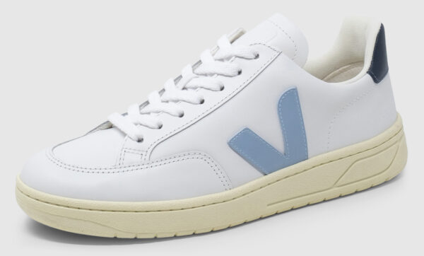 Veja V-12 Leather - white-steel-nautico