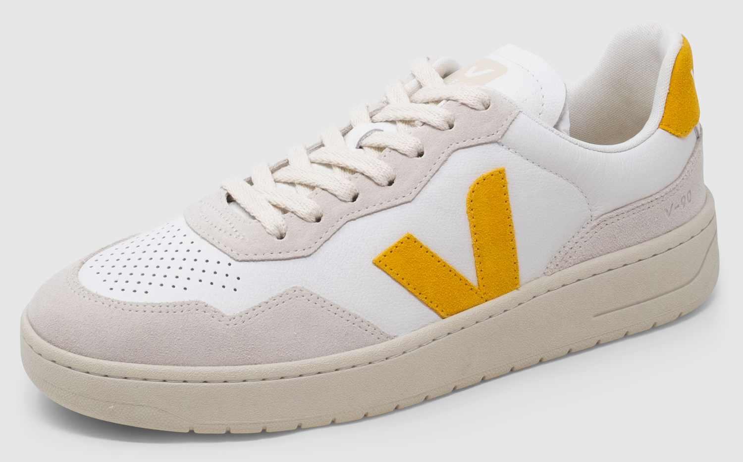 Veja V-90 Leather - white-safran